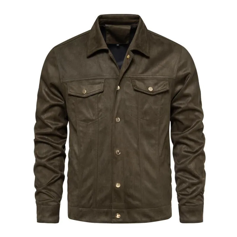 Men's Vintage Suede Lapel Single Breasted Jacket 83497407M sold by Manly