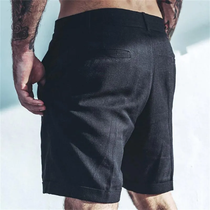 Men's Casual Cotton Linen Blended Breathable Suit Shorts 31805397M sold by Manly product image thumbnail 3