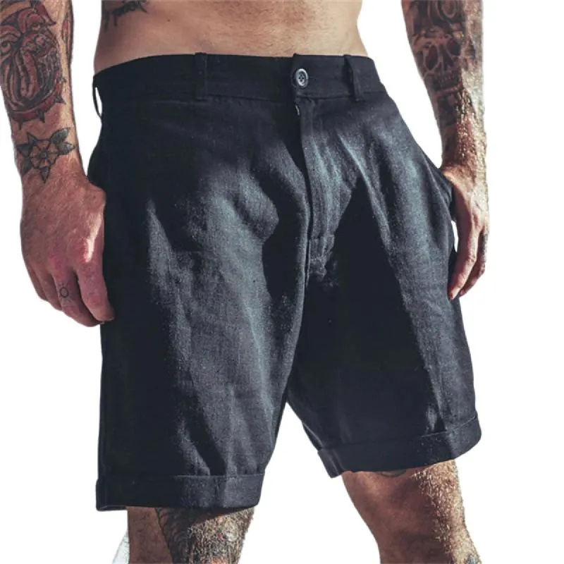 Men's Casual Cotton Linen Blended Breathable Suit Shorts 31805397M sold by Manly