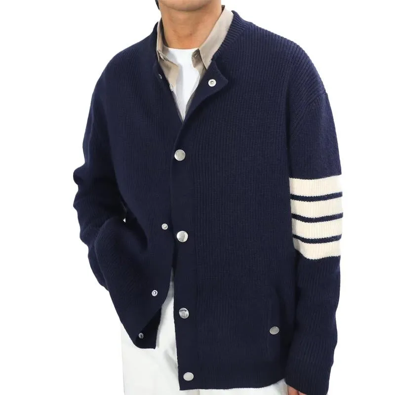 Men's Solid Color Round Neck Single Breasted Casual Knit Jacket 20930858X sold by Manly product image thumbnail 5