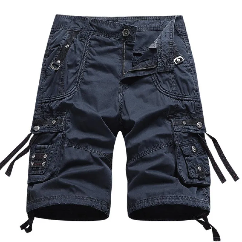 Men's Casual Cotton Blended Loose Multi-Pocket Cargo Shorts 29631612M sold by Manly
