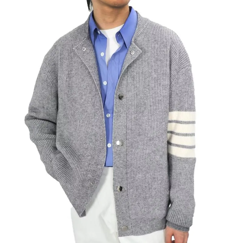 Men's Solid Color Round Neck Single Breasted Casual Knit Jacket 20930858X sold by Manly product image thumbnail 3