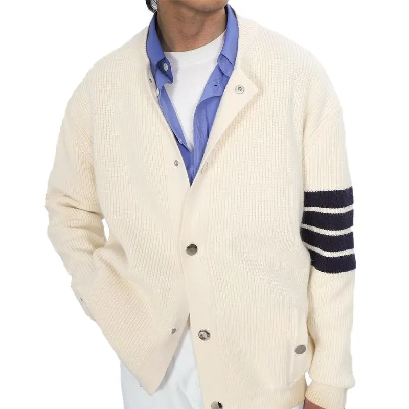 Men's Solid Color Round Neck Single Breasted Casual Knit Jacket 20930858X sold by Manly product image thumbnail 4