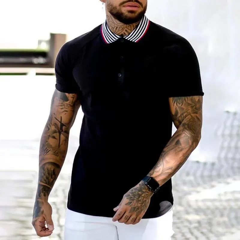 Men's Casual Striped Colorblock Polo Shirt 13557951TO sold by Manly product image thumbnail 2