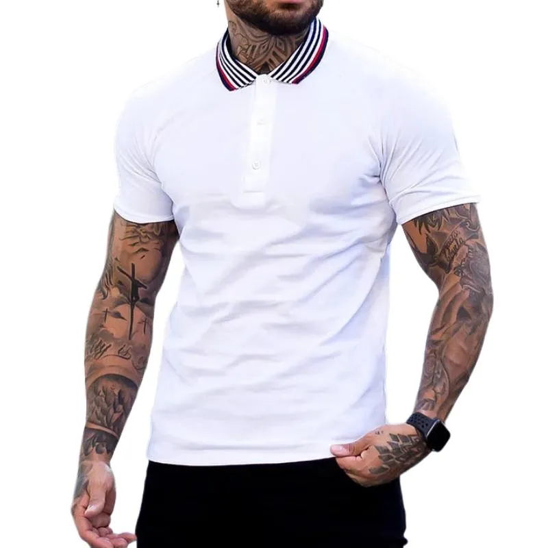 Men's Casual Striped Colorblock Polo Shirt 13557951TO sold by Manly