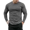 Men's Solid Color Printed Breathable Long Sleeve Round Neck T-Shirt 86086789X sold by Manly