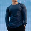 Men's Solid Color Printed Breathable Long Sleeve Round Neck T-Shirt 86086789X sold by Manly