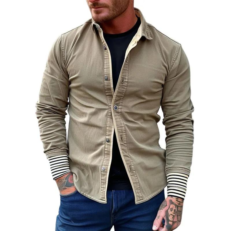 Men's Retro Solid Color Washed Thin Jacket 29778042TO sold by Manly