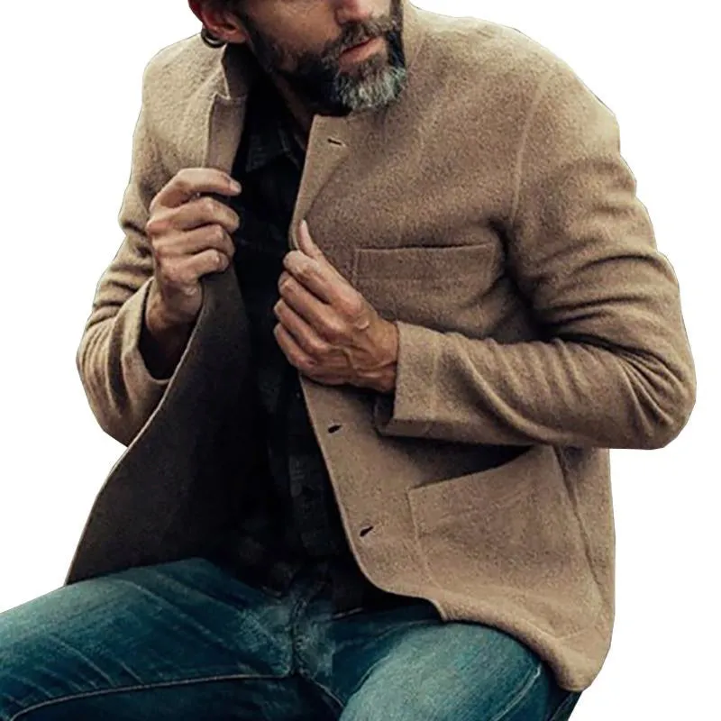 Men's Casual Stand Collar Single Breasted Blazer 28455679M sold by Manly