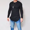 Men's Round Neck Slim Solid Color Long Sleeve T-shirt 50062697X sold by Manly