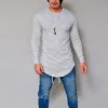 Men's Round Neck Slim Solid Color Long Sleeve T-shirt 50062697X sold by Manly