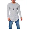 Men's Round Neck Slim Solid Color Long Sleeve T-shirt 50062697X sold by Manly