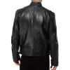 Men's Stand Collar Slim Fit Zip Pocket Leather Jacket 11770989M sold by Manly