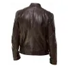 Men's Stand Collar Slim Fit Zip Pocket Leather Jacket 11770989M sold by Manly