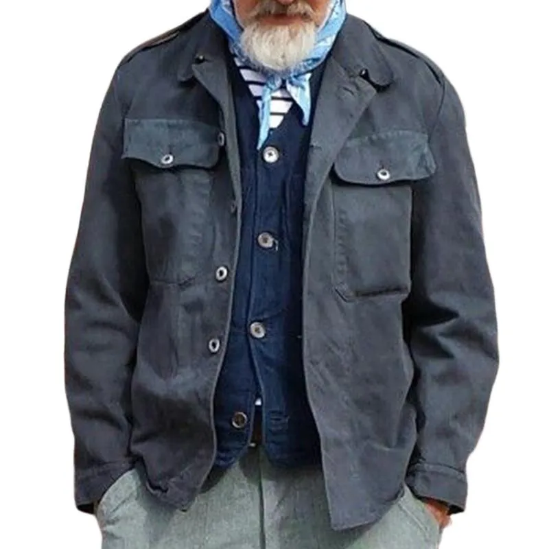 Men's Vintage Casual Lapel Pocket Jacket 67080466TO sold by Manly