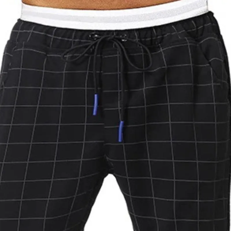 Men's Retro Casual Plaid Print Drawstring Sports Pants 23829942TO sold by Manly product image thumbnail 2