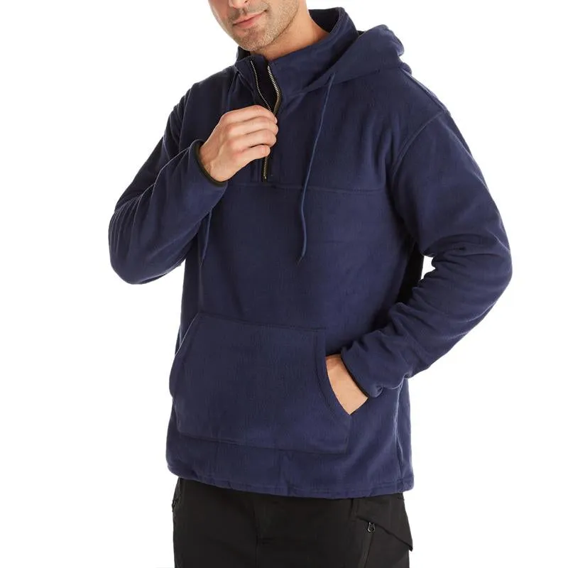 Men's Casual Solid Color Polar Fleece Long Sleeve Hoodie 31102799Y sold by Manly product image thumbnail 5