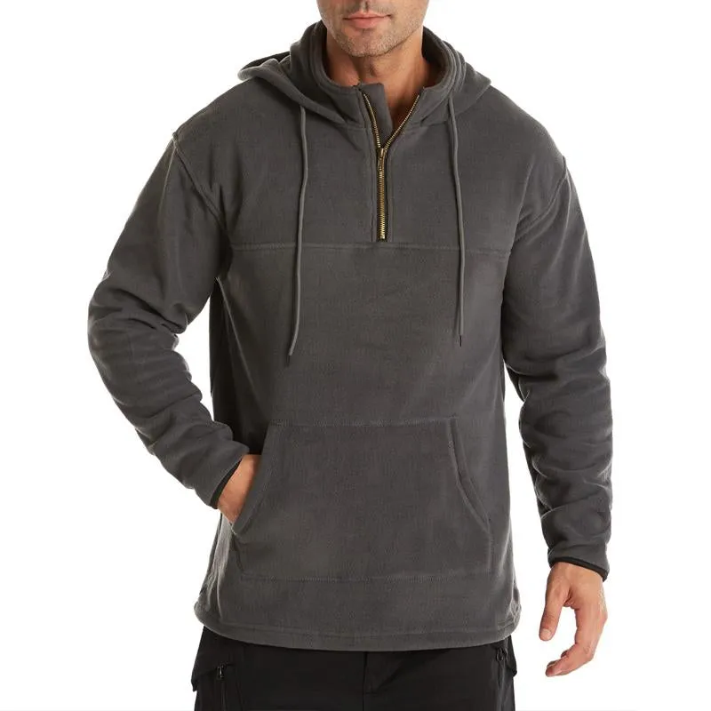 Men's Casual Solid Color Polar Fleece Long Sleeve Hoodie 31102799Y sold by Manly product image thumbnail 4
