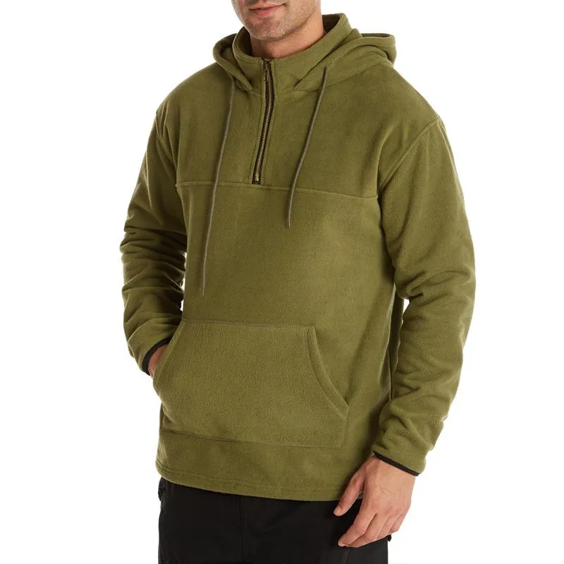 Men's Casual Solid Color Polar Fleece Long Sleeve Hoodie 31102799Y sold by Manly product image thumbnail 3