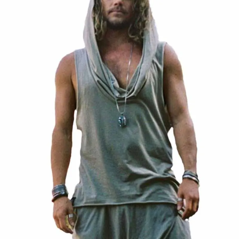Men's Sports Sleeveless Hooded Tank Top 14686740X sold by Manly