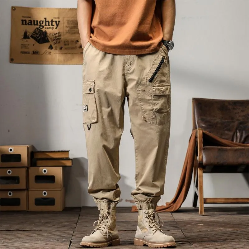 Men's Solid Loose Multi-Pocket Casual Cargo Pants 29562664Z sold by Manly product image thumbnail 5
