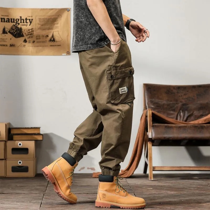 Men's Solid Loose Multi-Pocket Casual Cargo Pants 29562664Z sold by Manly product image thumbnail 4