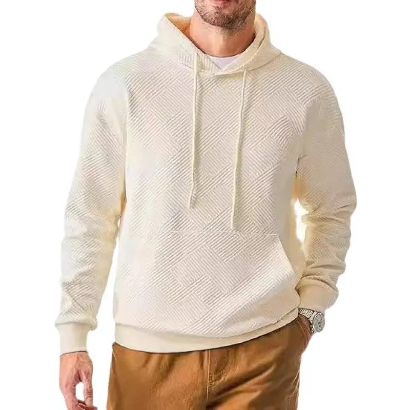 Men's Solid Color Textured Long Sleeve Casual Hoodie 97700541Z sold by Manly product image thumbnail 5