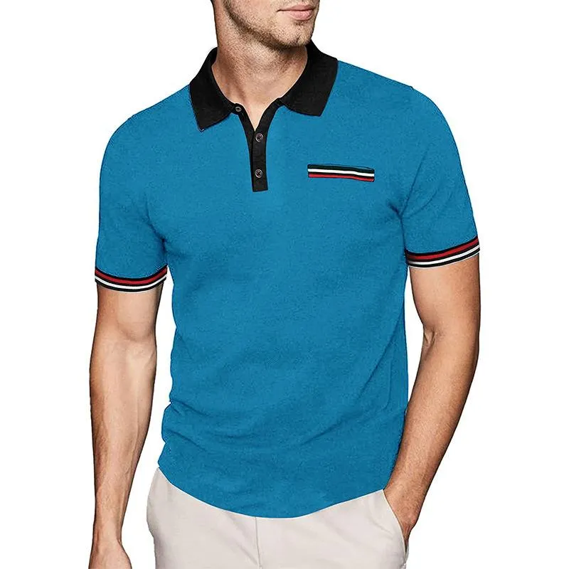 Men's Colorblock Lapel Short Sleeve Polo Shirt 72229100Z sold by Manly product image thumbnail 2