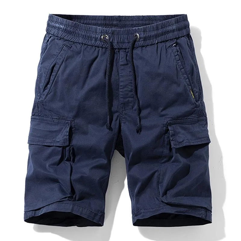 Men's Casual Cotton Elastic Waist Loose Cargo Shorts 83828927M sold by Manly