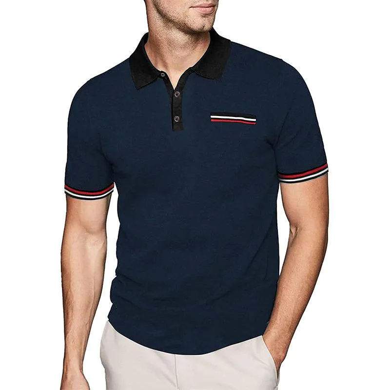 Men's Colorblock Lapel Short Sleeve Polo Shirt 72229100Z sold by Manly product image thumbnail 3