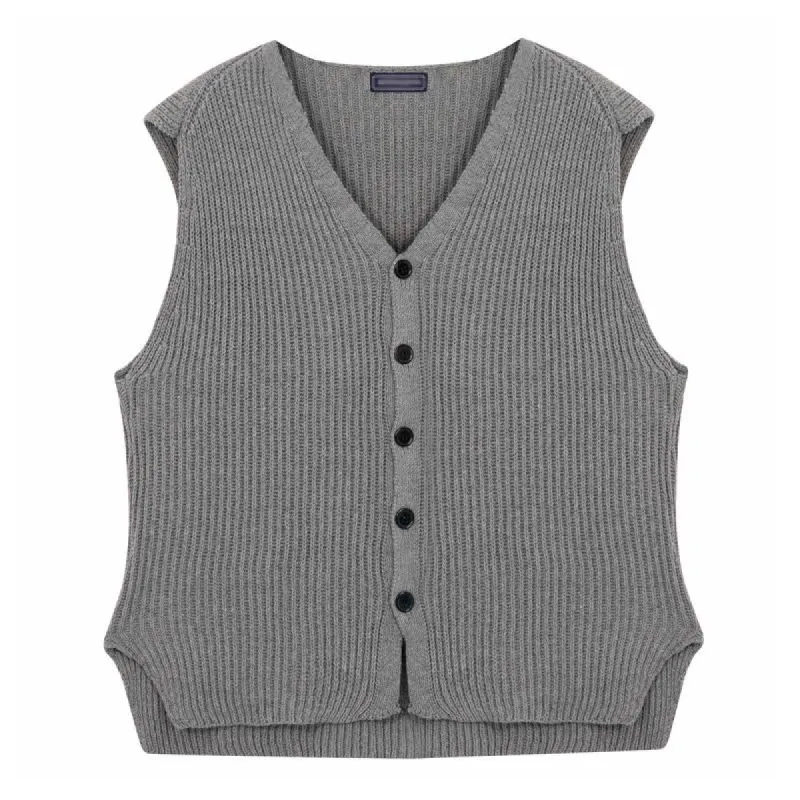 Men's Autumn and Winter Retro V-neck Sleeveless Single-breasted Button-down Slim-fit Knitted Vest 99440998X sold by Manly