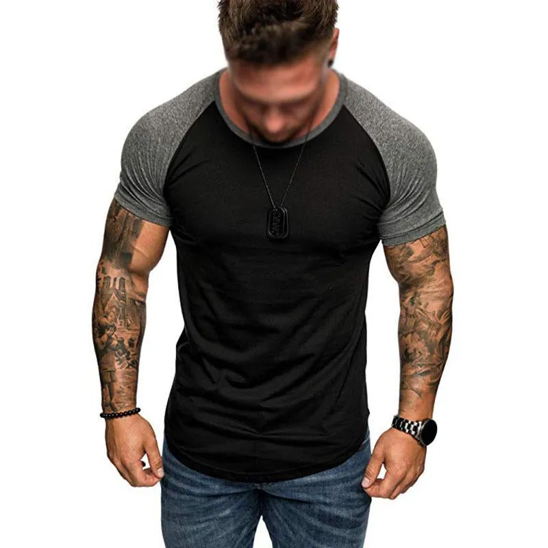 Men's Casual Color Contrasting Raglan Sleeve T-Shirt 94645084M sold by Manly
