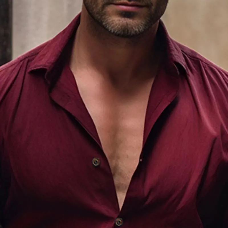 Men's Retro Casual Solid Color Cotton and Linen Long Sleeve Shirt 85895373TO sold by Manly product image thumbnail 3