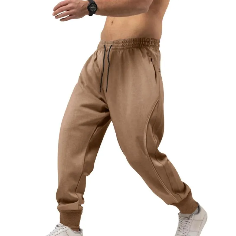 Men's Casual Solid Color Elastic Waist Slim Fit Sports Pants 93884618M sold by Manly