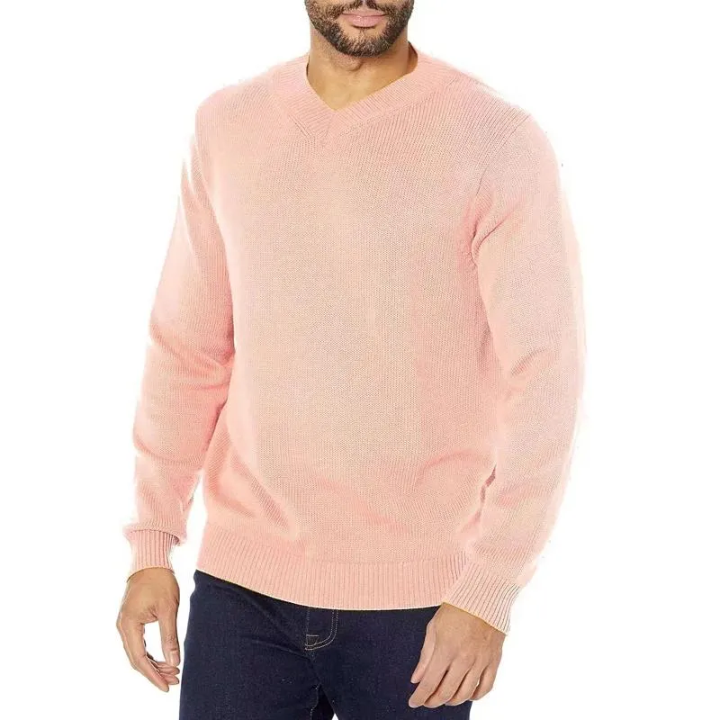 Men's Loose V-neck Pullover Solid Color Sweater 70439223X sold by Manly product image thumbnail 4