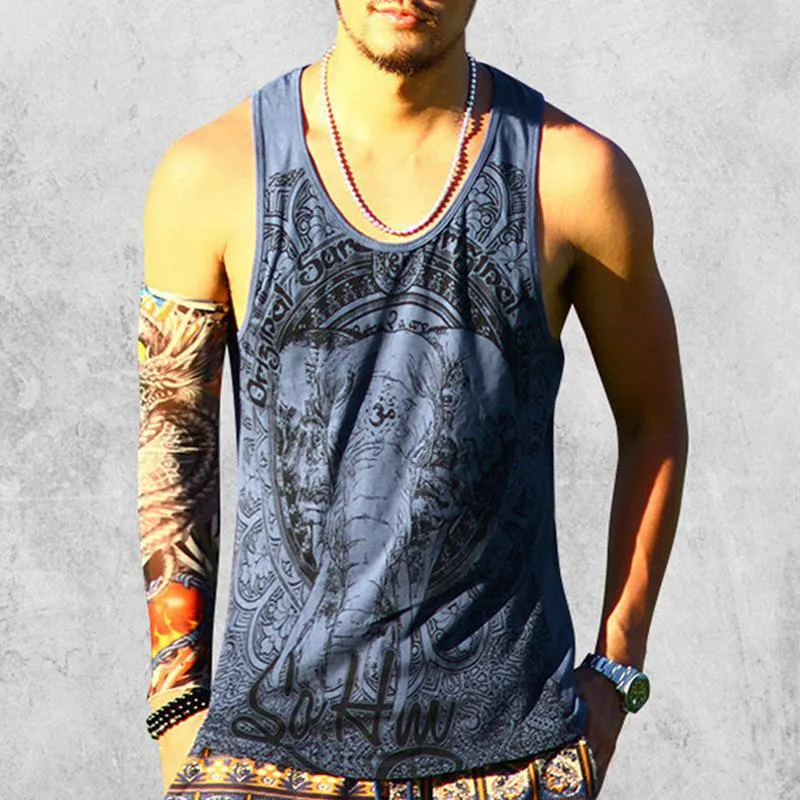 Men's Sports Letter Print Casual Round Neck Sleeveless Tank Top 21789845X sold by Manly product image thumbnail 3