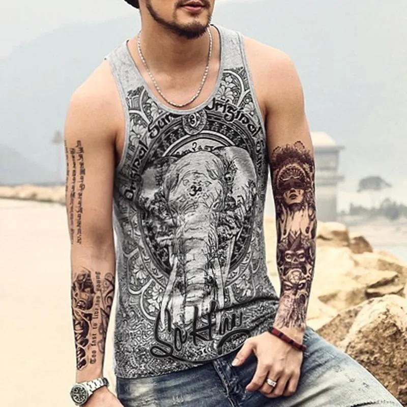 Men's Sports Letter Print Casual Round Neck Sleeveless Tank Top 21789845X sold by Manly product image thumbnail 5