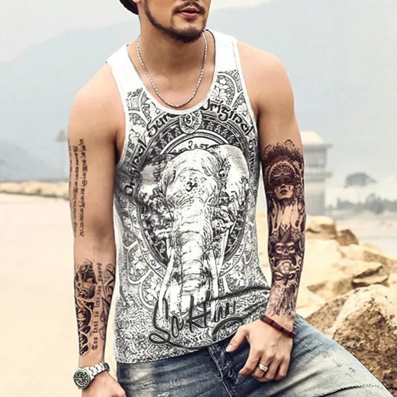 Men's Sports Letter Print Casual Round Neck Sleeveless Tank Top 21789845X sold by Manly product image thumbnail 4