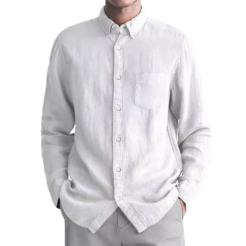 Men's Hawaiian Solid Lapel Long Sleeve Shirt 63586831X sold by Manly product image thumbnail 2