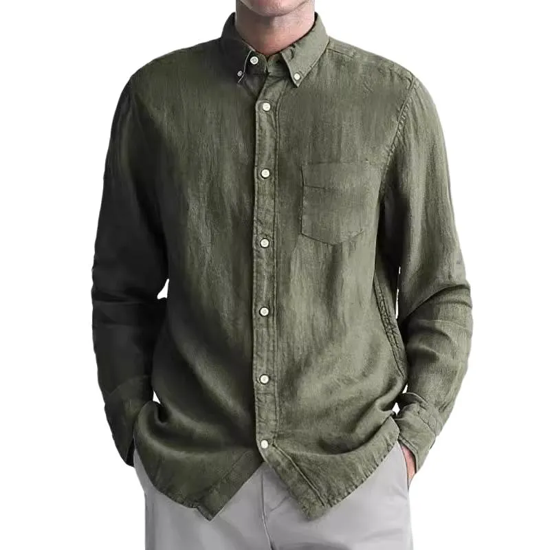 Men's Hawaiian Solid Lapel Long Sleeve Shirt 63586831X sold by Manly product image thumbnail 5