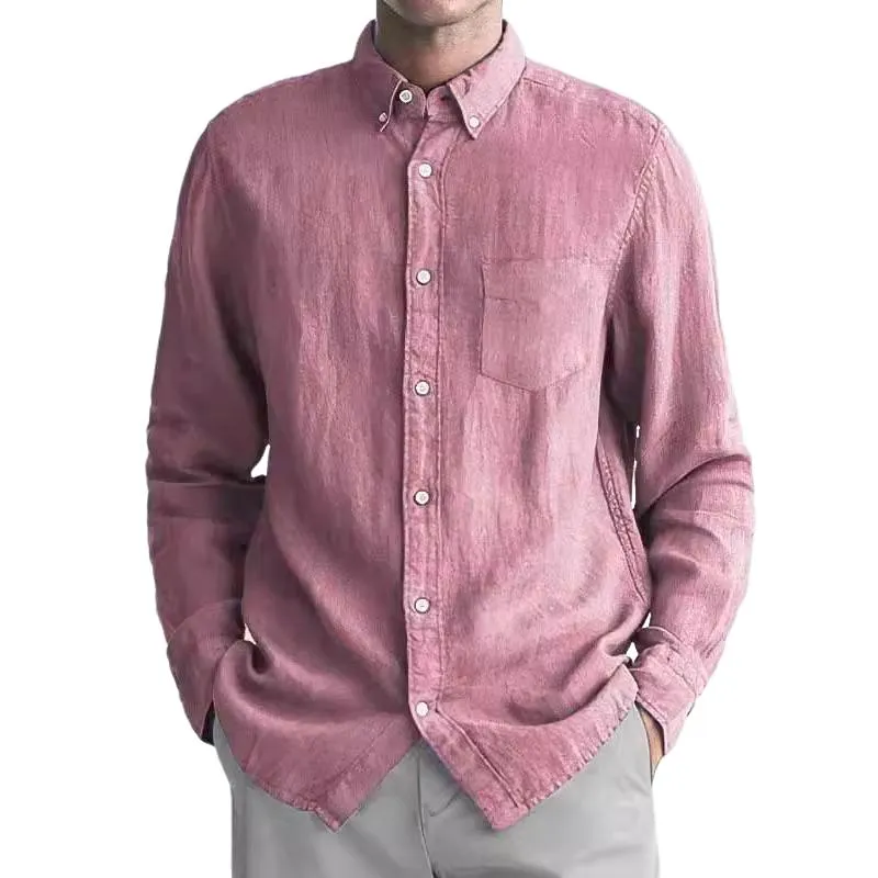 Men's Hawaiian Solid Lapel Long Sleeve Shirt 63586831X sold by Manly product image thumbnail 4