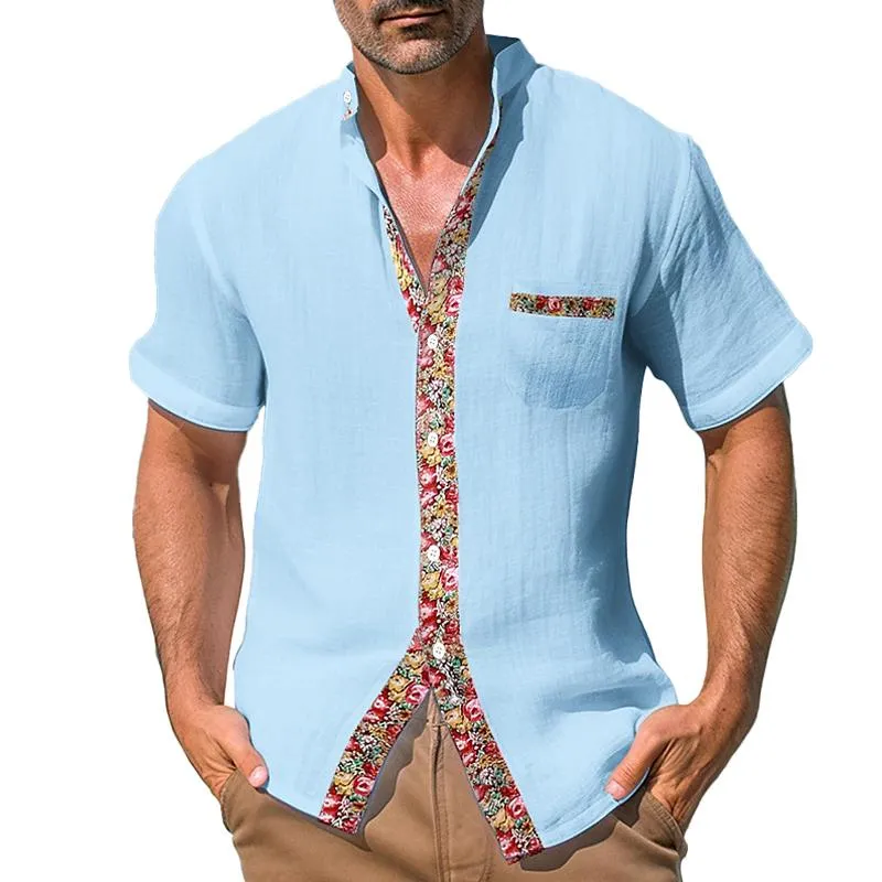 Men's Casual Ethnic Print Short Sleeve Shirt 13907347Y sold by Manly