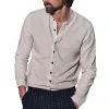 Men's Casual Solid Color Stand Collar Long Sleeve Shirt 83992520TO sold by Manly