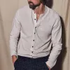 Men's Casual Solid Color Stand Collar Long Sleeve Shirt 83992520TO sold by Manly