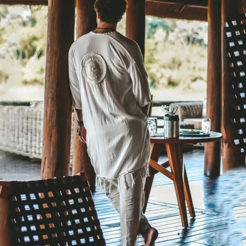 Men's Retro Ethnic Tassel Loose Holiday Cardigan 99311486M sold by Manly product image thumbnail 3