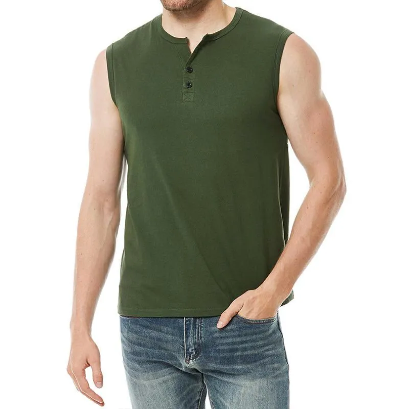 Men's Casual Solid Color Sports Slim Cotton Blend Tank Top 83630157M sold by Manly