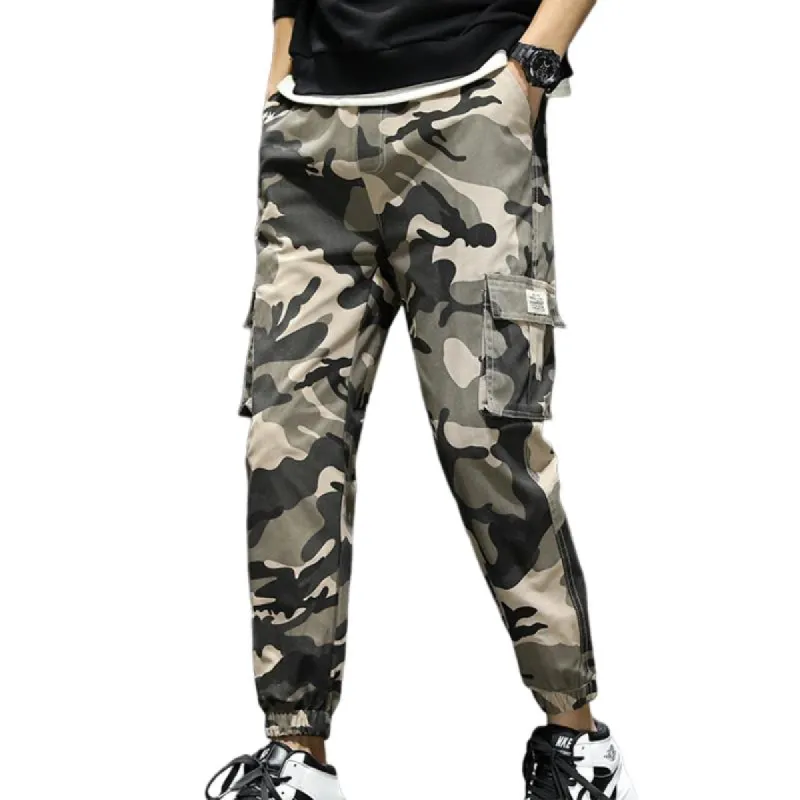 Men's Camouflage Retro Multi-Pocket Cargo Pants 06408871Y sold by Manly
