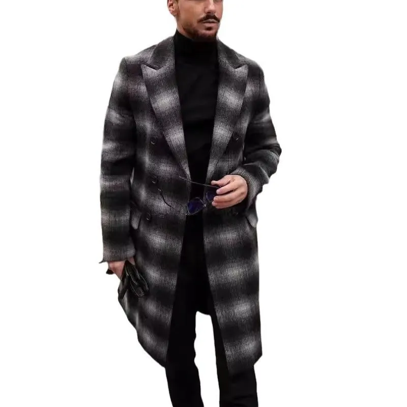 Men's Casual Check Single-breasted Coat 93986817X sold by Manly