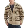Men's Geometric Print Lapel Sweater Cardigan Jacket 30728593X sold by Manly