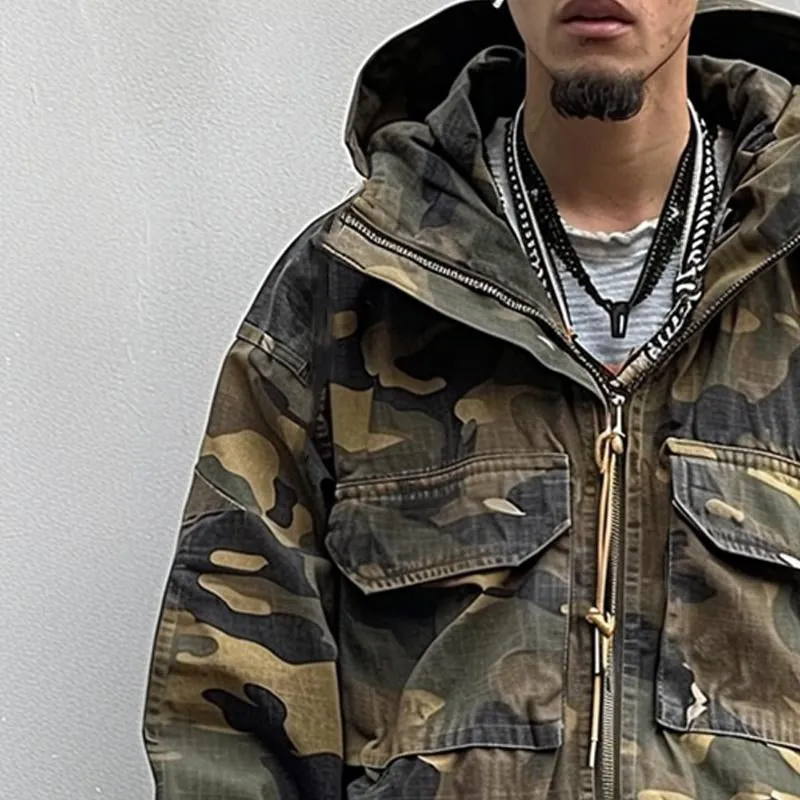 Men's Outdoor Multi-Pocket Camouflage Hooded Jacket 34612414X sold by Manly product image thumbnail 3